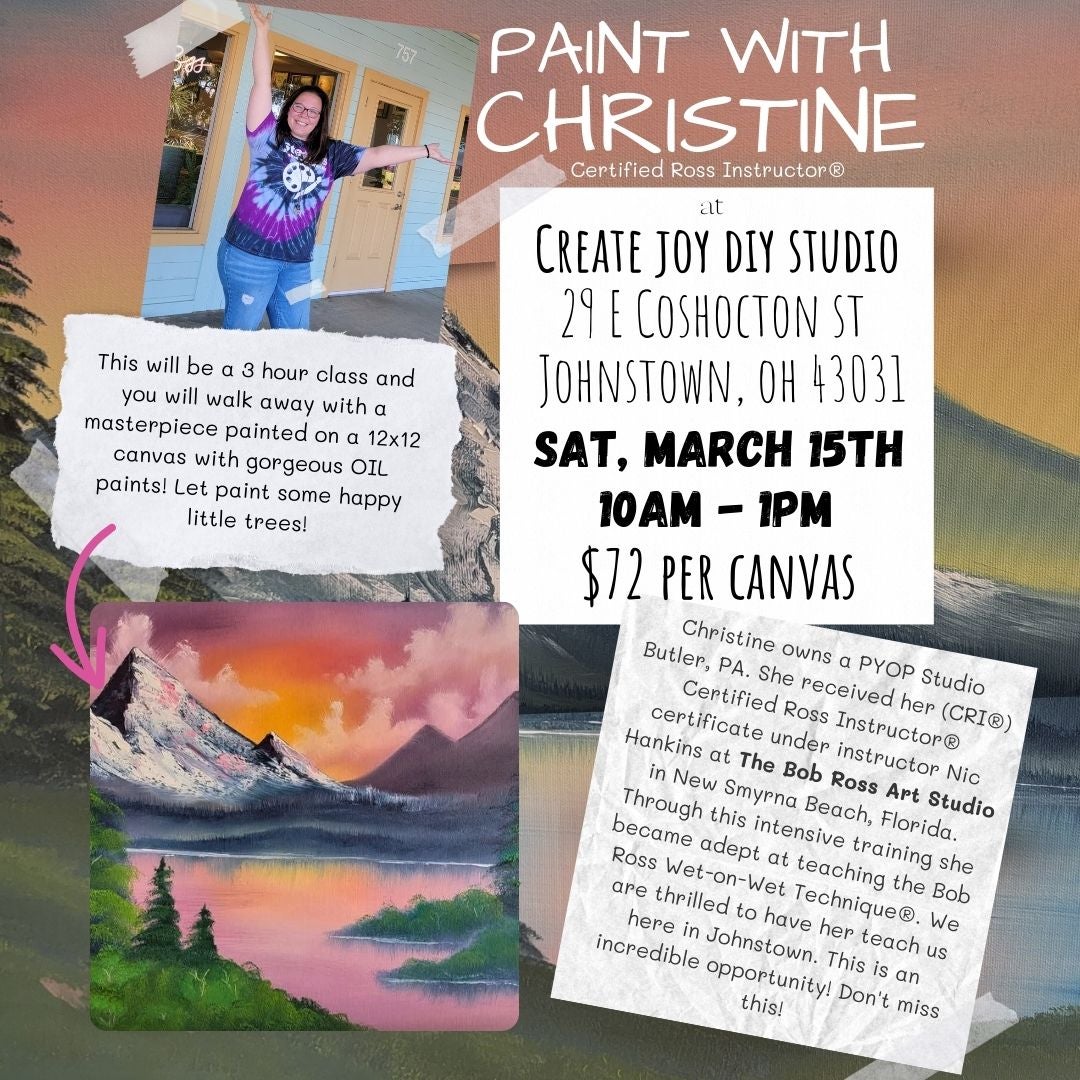 Paint with christine certified bob ross instructor create joy diy