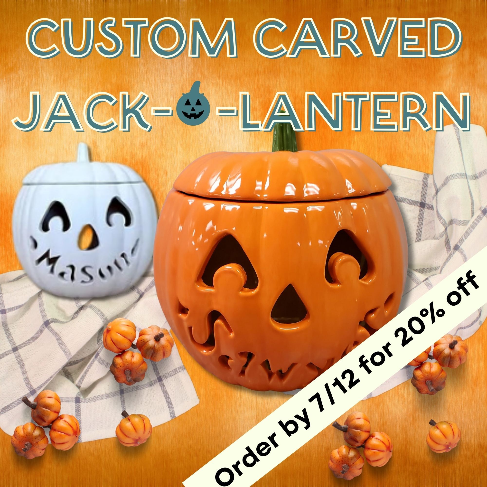 Small custom jack o lantern pre order create joy diy studio llc